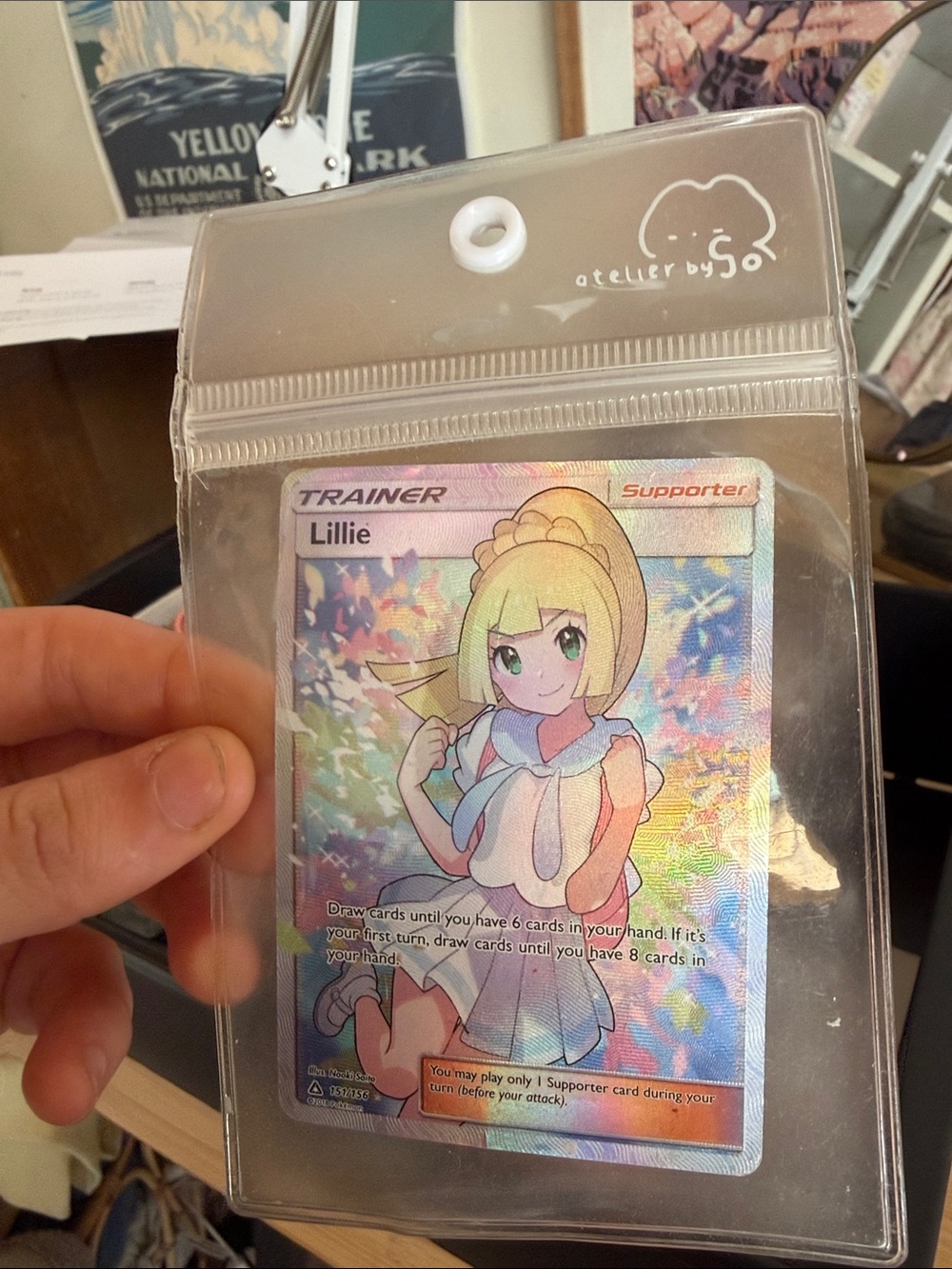 Pokemon Lillie Holographic Trainer Card – Pastel Rainbow Holo